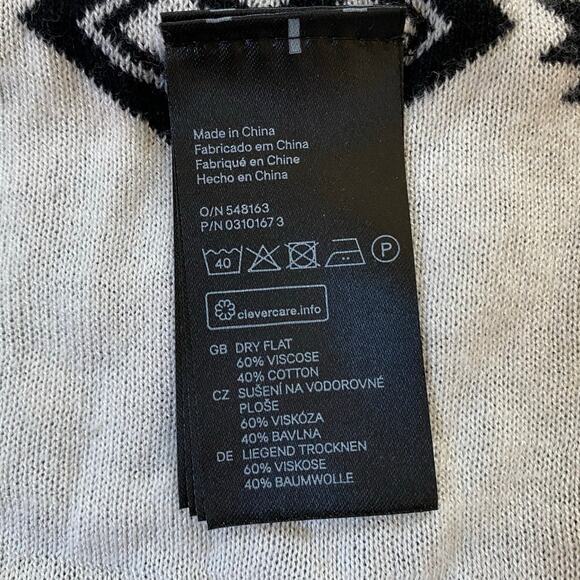 H&M Divided Southwestern Print‎ Open Waterfall Cardigan Reversible Sweater XS - Picture 6 of 14